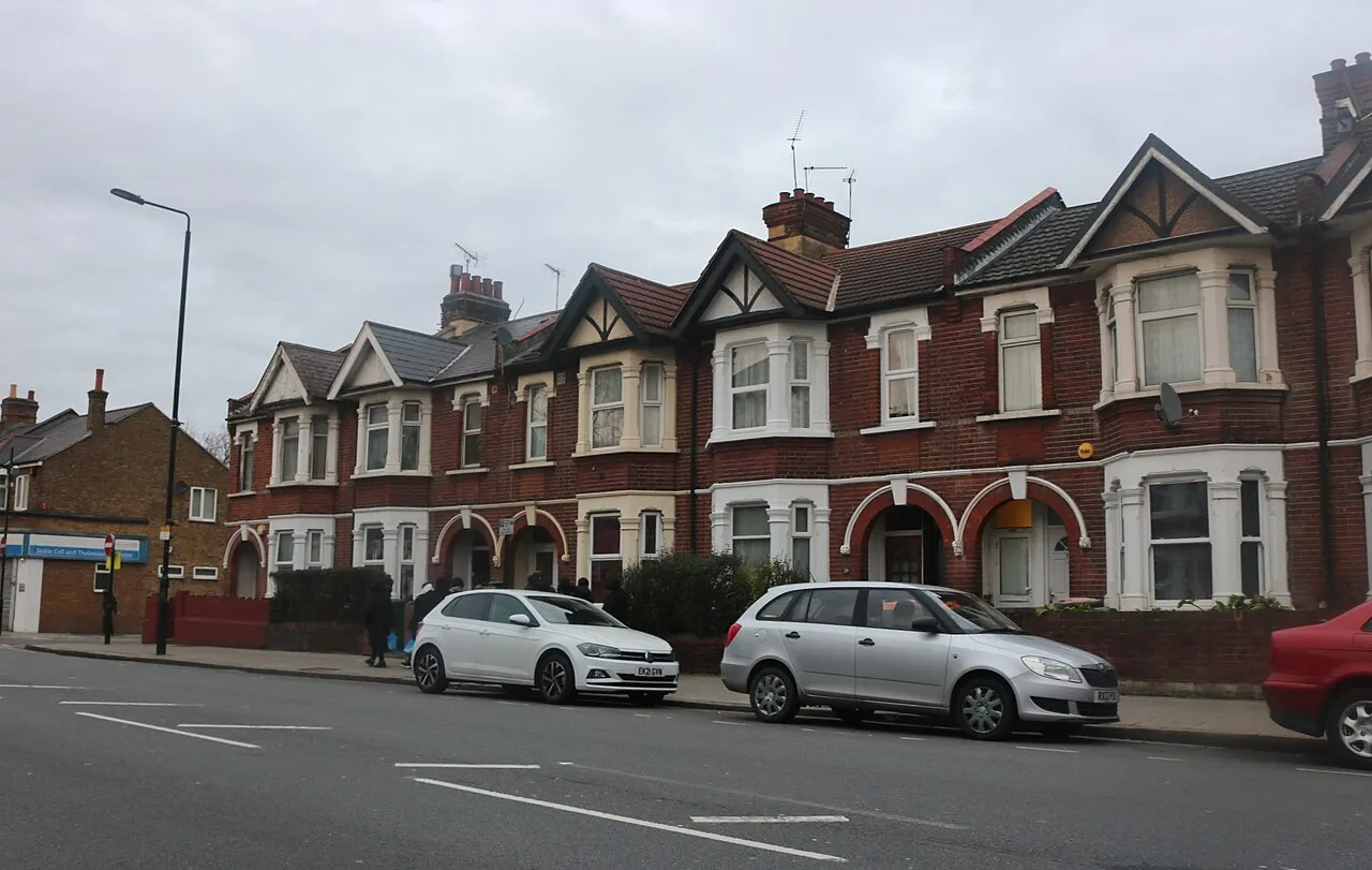 Bay-fronted Edwardian terraced houses in East Ham, East London
